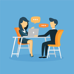 Business interview illustration.