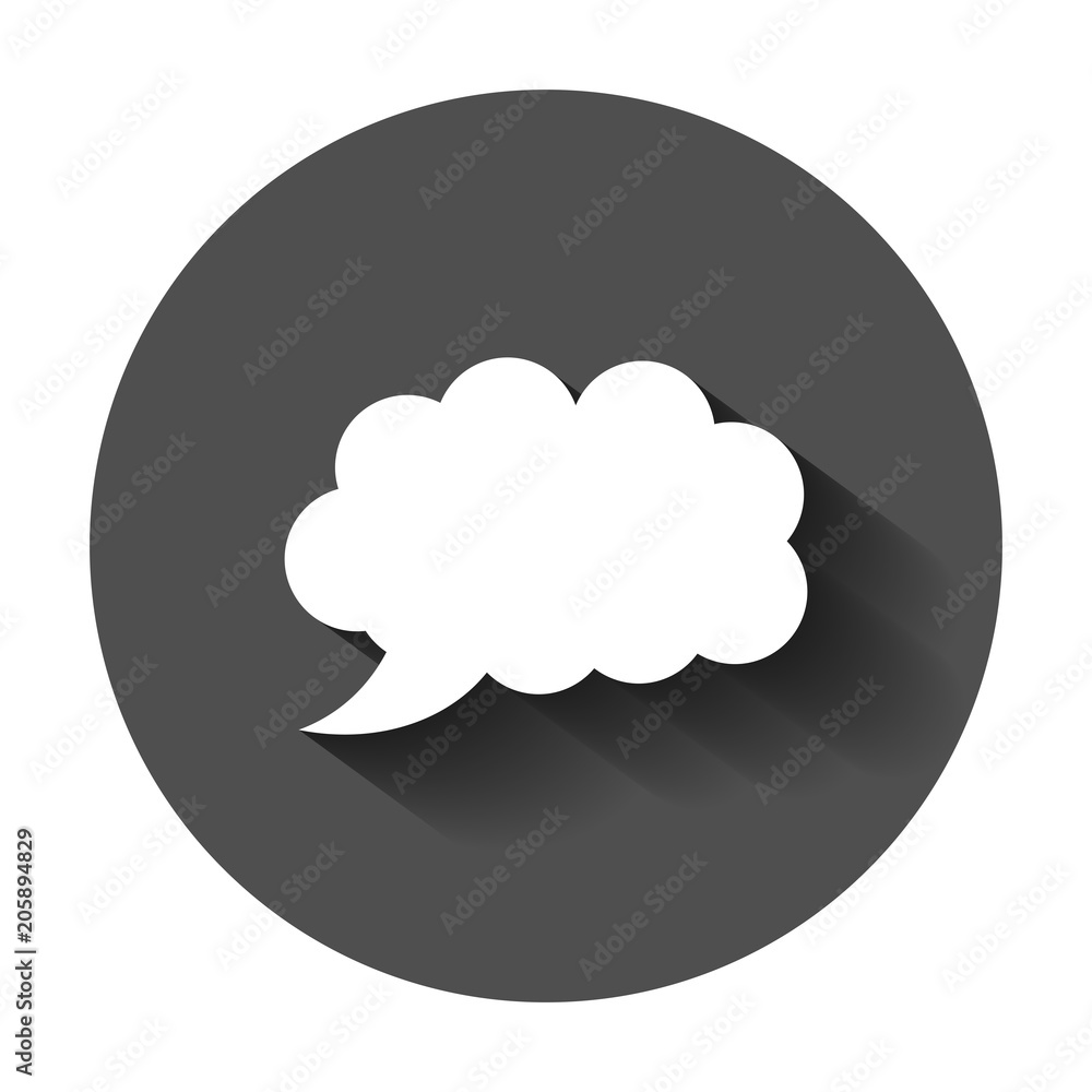Poster blank empty speech bubble vector icon in flat style. dialogue box with long shadow. speech message b