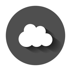 Paper clouds with long shadow. Сartoon paper cloud illustration background. Air business concept.