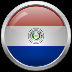 Obraz premium Paraguay flag glass button vector illustration