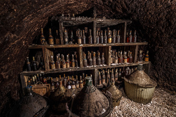Old wine bottles