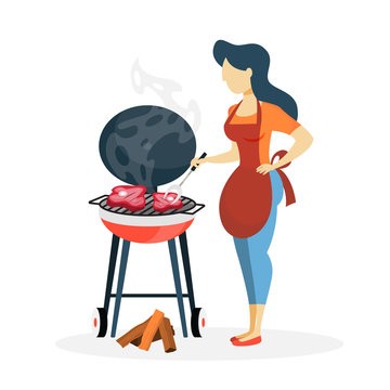 Woman with bbq