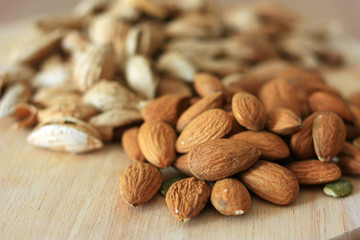 Almonds on the table