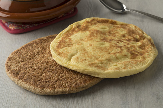 Traditional Moroccan batbot bread
