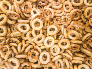 Heap of dried bread pieces