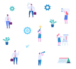 Business people background. Flat vector illustration isolated on white.