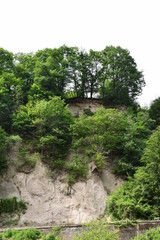 Bruchkante von Kalksandstein