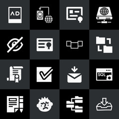 Filled interface 16 vector icons set. 16 icons page symbol for your web site design. logo, app, ui, illustration, eps10