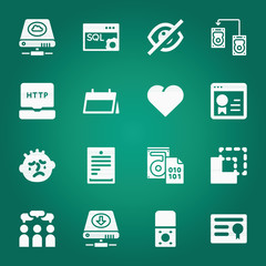 Filled interface 16 vector icons set. 16 icons page symbol for your web site design. logo, app, ui, illustration, eps10