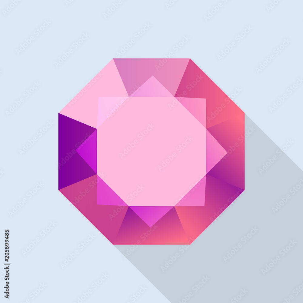 Poster diamond ruby icon. flat illustration of diamond ruby vector icon for web design
