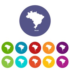 Brazil map icon. Simple illustration of brazil map vector icon for web