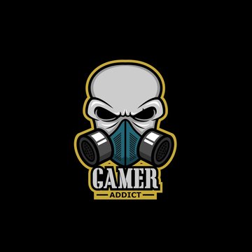 e sport gaming logo skull with mask