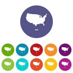 Usa map icon. Simple illustration of usa map vector icon for web