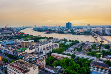 Fototapeta na wymiar Bangkok city on twilight time