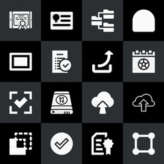 Filled interface 16 vector icons set. 16 icons page symbol for your web site design. logo, app, ui, illustration, eps10