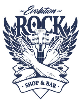Rock Emblem Vector Art