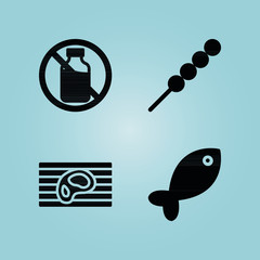 Filled food 4 vector icons set. 4 icons page symbol for your web site design. logo, app, ui, illustration, eps10