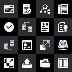 Filled interface 16 vector icons set. 16 icons page symbol for your web site design. logo, app, ui, illustration, eps10
