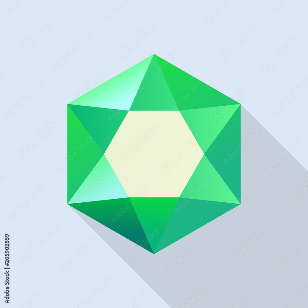 Poster shiny emerald icon. flat illustration of shiny emerald vector icon for web design