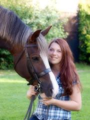 Fototapeta premium Pretty Girl and Horse