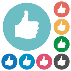 Thumbs up flat round icons