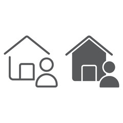 Real Estate Agent line and glyph icon