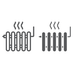 Radiator heating line and glyph icon, Real estate