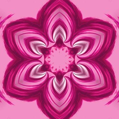 Bright pink watercolor painting fantasy flower. Creative kaleidoscopic beauty mandala. Sacred geometry art. Pattern for decoration of design products. Colorful purple artistic print.