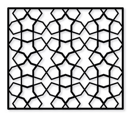Decorative panel of oriental style. For laser cutting.