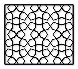 Fototapeta premium Decorative panel of oriental style. For laser cutting.