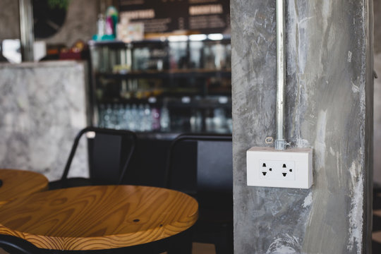 power socket in cafe