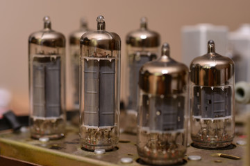Old vacuum tube radio inside