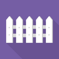 White wood barrier icon. Flat illustration of white wood barrier vector icon for web design