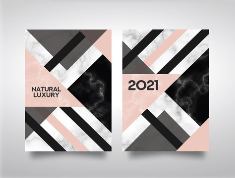 Marble Abstract Background Book Cover Design Template