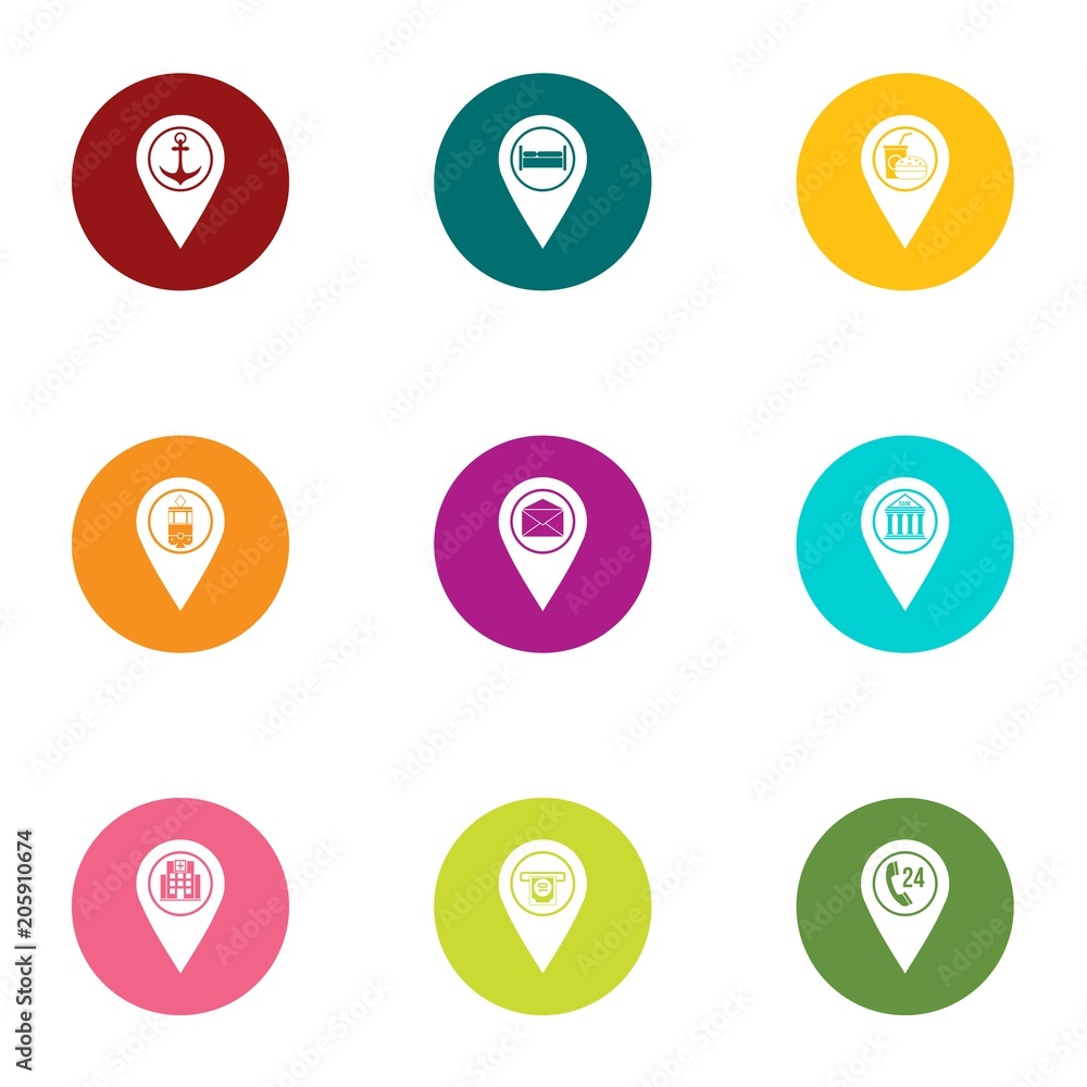 Poster browsing icons set. flat set of 9 browsing vector icons for web isolated on white background