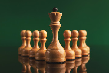Abstract leadership business concept with chess