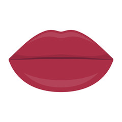 beautiful female lips, red lipstick. Vector