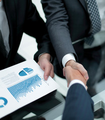close up. handshake business colleagues