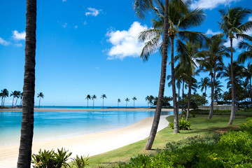 Beautiful Sand at the Waikiki Beach in Honolulu / Hawaii