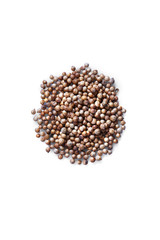 Heap Coriander Seeds isolated on white background