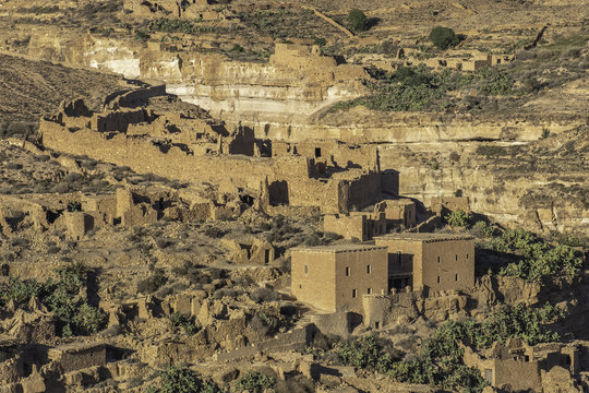 Ruins of old village in Ghoufi canyon, Algeria