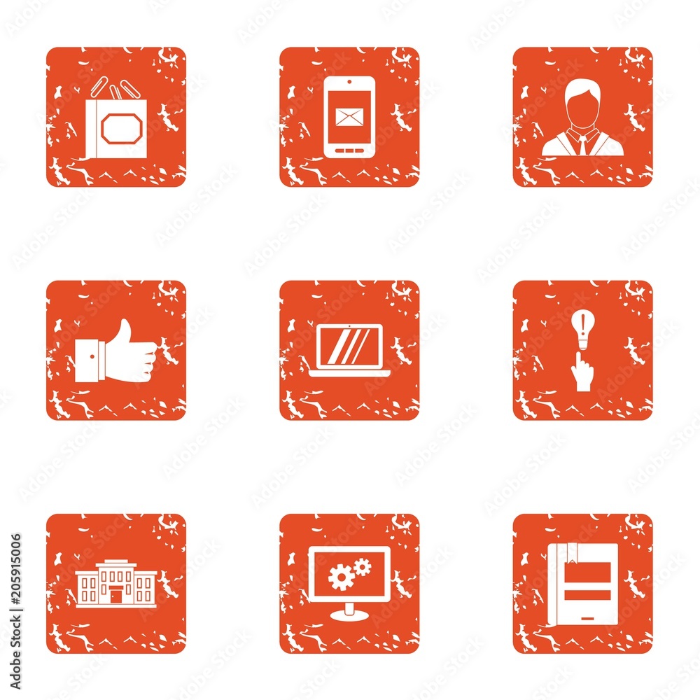 Poster creator icons set. grunge set of 9 creator vector icons for web isolated on white background