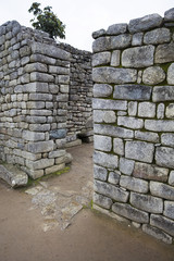 Stone wall at Machu Picchu, Peru