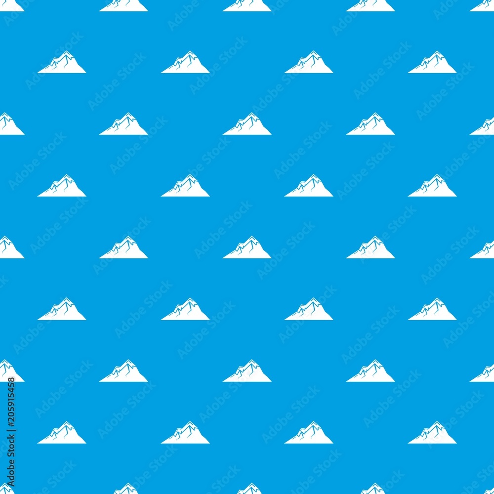 Poster mountains pattern vector seamless blue repeat for any use