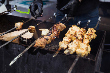 Street food, simple recipe for cooking meat