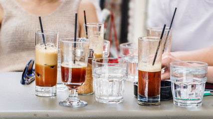 Frappe cold coffee Greek Culture.