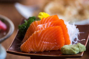 Salmon sashimi.Japanese food