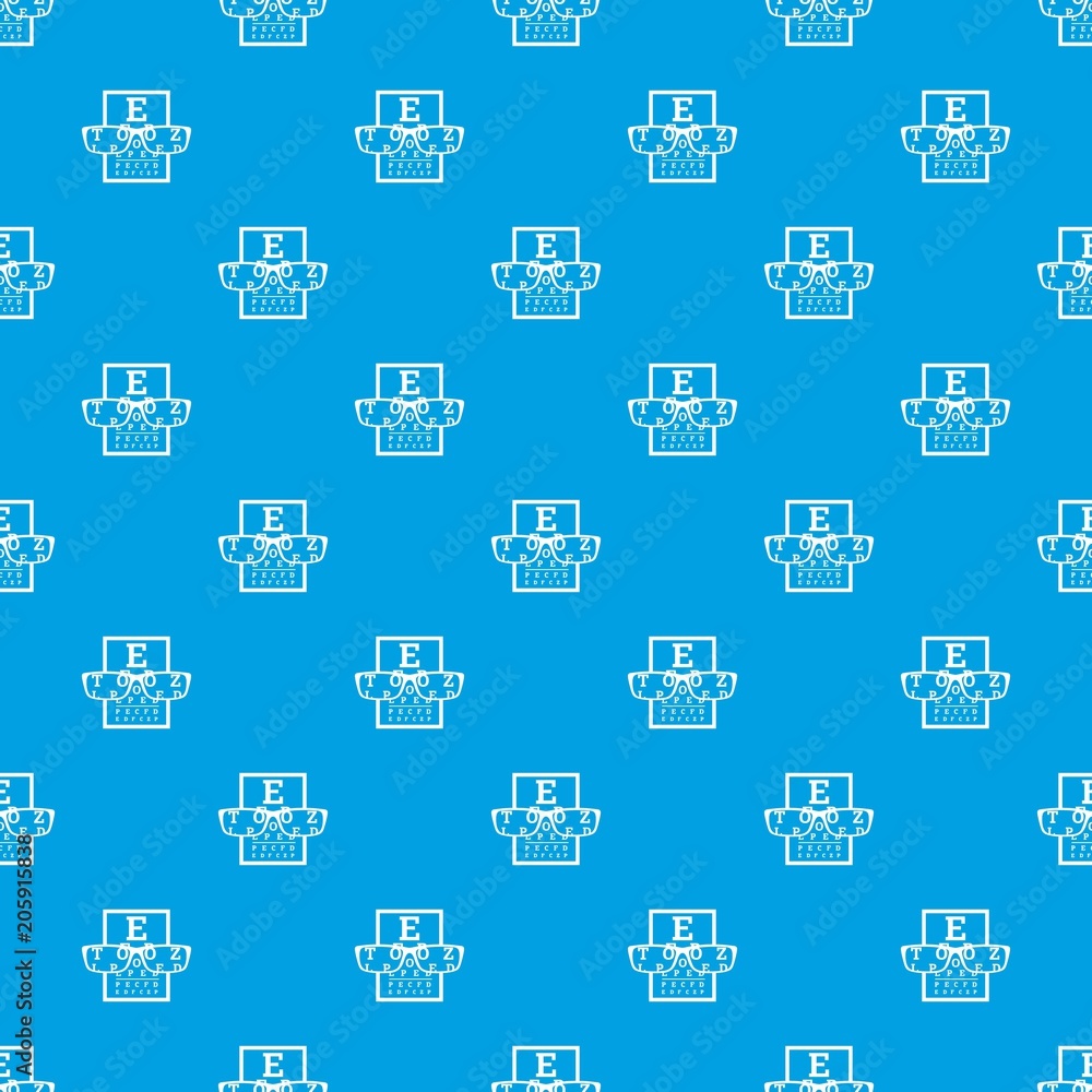 Poster myopia pattern vector seamless blue repeat for any use