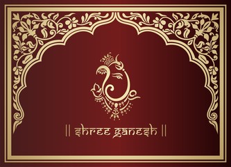Ganesha, wedding card, royal Rajasthan, India