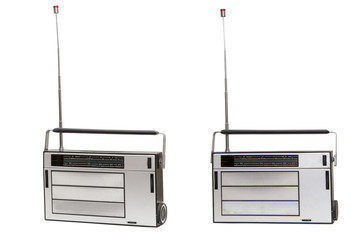 vintage radio isolated on white background